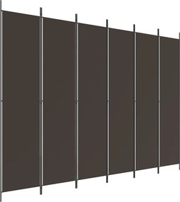 vidaXL 6 paneles barna szövet paraván 300 x 220 cm