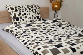 Mikroplüss ágyneműhuzat LUXOR fehér-szürke Ágyneműhuzat mérete: 70 x 90 cm | 140 x 200 cm