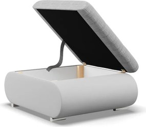 Tokio puff, fonott + műbőr, szürke - fehér