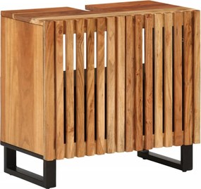 vidaXL tömör akácfa fürdőszobai mosdószekrény 62 x 34 x 58 cm