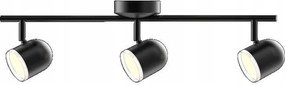 Rawi 3 fekete, mozgatható fali-mennyezeti lámpa 318367