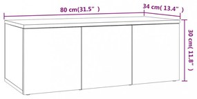 barna tölgyszínű szerelt fa TV-szekrény 80x34x30 cm