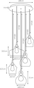 Kaspa LONGIS 5 10526509 Függőlámpa 5x25W/E27 IP20