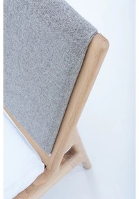 Szürke-natúr színű tölgyfa franciaágy 140x200 cm Fawn – Gazzda