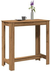 kézműves tölgy színű szerelt fa bárasztal 102 x 50 x 103,5 cm