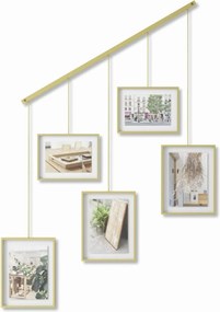 5 db-os arany képkeret szett díszlécre, falra Exhibit nappaliba
