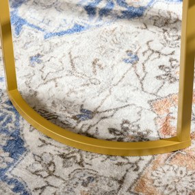 HOMCOM 2 db modern kerek összecsukható dohányzóasztal 70/54 cm edzett üveg felső résszel és arany színű szénacél alappal | Aosom