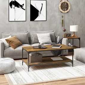 Füstös tölgy színű fatermék dohányzóasztal 100 x 50 x 40 cm