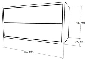 Boxie 2 fiókos fali szekrény 40x80x37 cm antracit