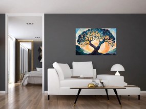 Kép – Mozaik – nap és fa II. (90x60 cm)