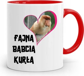 Piros Bögre Nagymamáknak Cool Nagymama Tyúk nyomott mintával