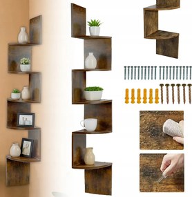 Sarokpolc, Fali polc 5 szintes Lebegő polc Sarokpolc