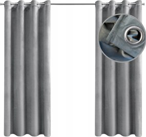 Glamour Függöny 140x250 cm velúrból – Puha bársony, szürke