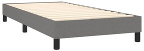sötétszürke szövet rugós és LED-es ágy matraccal 90x190 cm