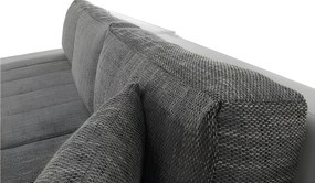 Ülőgarnitúra, műbőr fehér/szövet szürke melír, TONIKS