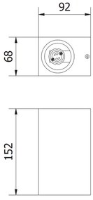 Lámpa Fali lámpa TIAGO négyzet, 2 irányú, GU10, MAX.2x35W, IP54 AC220-240V, 50/60Hz, fekete