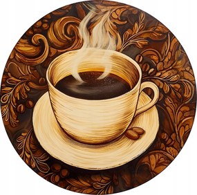 Kerámia poháralátétek x4 Kávés bögre barna alapon