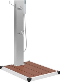 vidaXL kültéri WPC és rozsdamentes acél zuhany és zuhanytálca