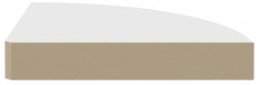 2 db fehér MDF lebegő sarokpolc 25 x 25 x 3,8 cm