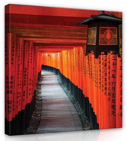 Fusimi Inari-nagyszentély, vászonkép, 80x80 cm méretben
