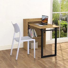 Összecsukható polcos íróasztal / számítógépasztal 102×58 cm, masszív kialakítással, aranytölgy – Intenso Home