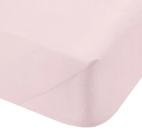 Rózsaszín gumis pamut-perkál lepedő 135x190 cm Cotton Percale – Bianca