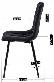 Fekete Bársony Étkezőszék. PERU