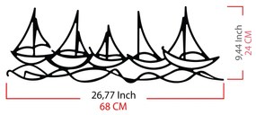 Fém fali dekoráció, Ships In Water