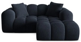 Sötétkék zsenília sarokkanapé (jobb oldali-heverő résszel) Treno – Cosmopolitan Design