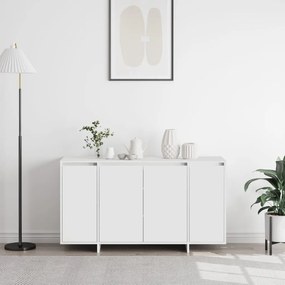 Fehér Oldalszekrény Fehér Fa 135 x 41 x 75 cm Fehér Oldalszekrény