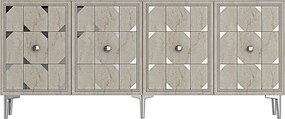 Moka 150 - White, Travertine, Silver