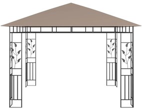 Tópszínű pavilon szúnyoghálóval 3 x 3 x 2,73 m 180 g/m²