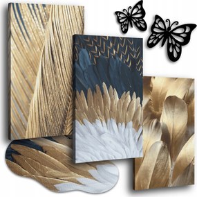 Vászonkép 120x50 cm Nappali Képek Arany Toll Absztrakt Toll 3x