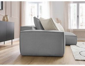 Világosszürke bőrutánzat sarokkanapé (variálható) Boheme – Bobochic Paris