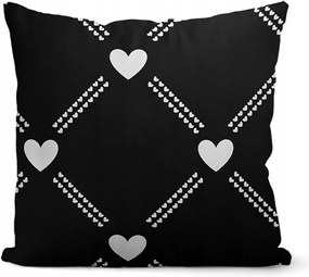 Párnahuzat 40x40 Cupid rombusz szív fekete fehér Domarex