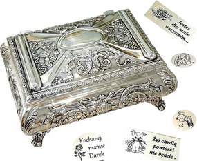 Ezüst ékszerdoboz empire stílus nagymama gravírozás d