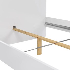 Fehér forgácslemez franciaágy ágyrács nélkül 140x200 cm Naia – Tvilum