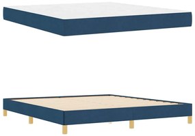 Boxrugós ágy Kék és Barna 180 x 200 cm Textil és mérnöki fa