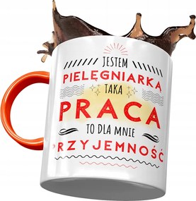 Narancssárga bögre ápolónőnek Ajándék fényképes nyomtatással