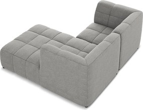 Szürke buklé sarokkanapé (jobb oldali-heverő résszel) Aloha – Makamii