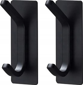 2x Akasztós öntapadós törölközőtartó akasztó fekete