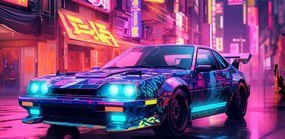 Poszter 91,3x44,5cm Éjszakai rally Neo-Tokióban