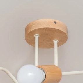 Felületre szerelhető csillár OXFORD 2xE27/15W/230V fenyő/krémszínű