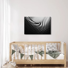 Absztrakt kép - fekete-fehér spirál (90x60 cm)