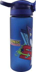 Sonic a sündisznó Fast Lane műanyag matt szívószálas kulacs 600 ml