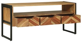 TV szekrény fiókkal Barna 100 x 35 x 50 cm Tömör akácfa