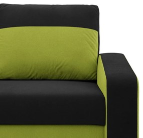 Hewlet kanapé, szövet anyag, fekete - zöld