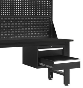 Munkapad LOGAN, 500 x 1700 x 750 mm, All Black: fekete