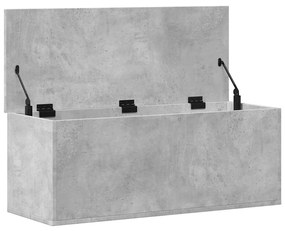 betonszürke szerelt fa tárolóláda 90 x 35 x 35 cm