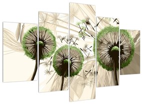 Kép -zöld pitypang pehely (150x105 cm)
